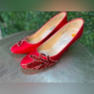 Red Embellished Dyeables Heels
